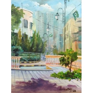 Abdul Wahab, 18 x 24 Inch, Acrylic On Canvas,Cityscape Painting,  AC-AWB-004